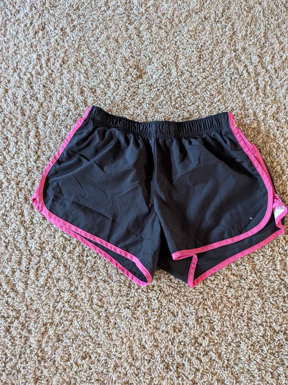 Black Athletic Shorts with Pink Trim - Women's Running Shorts